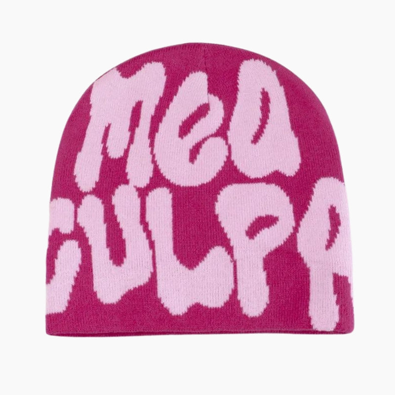 Mea Culpa Beanie 'Pink & Light Pink Edition', pink mea culpa beanie, mea culpa pink beanie